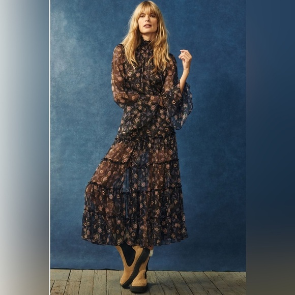 MISA LA Bethany Tiered Chiffon Maxi Dress - Picture 1 of 15